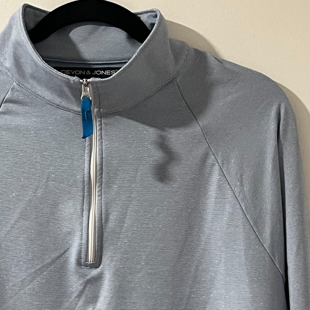 Devon & Jones Pullover Steel Blue 1/4 Zip Golf Pullover Jacket‎ Mens Medium